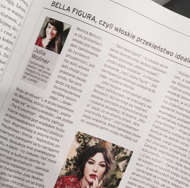 O pojęciu "bella figura" dla magazynu "Sens" (lato 2017 r.)